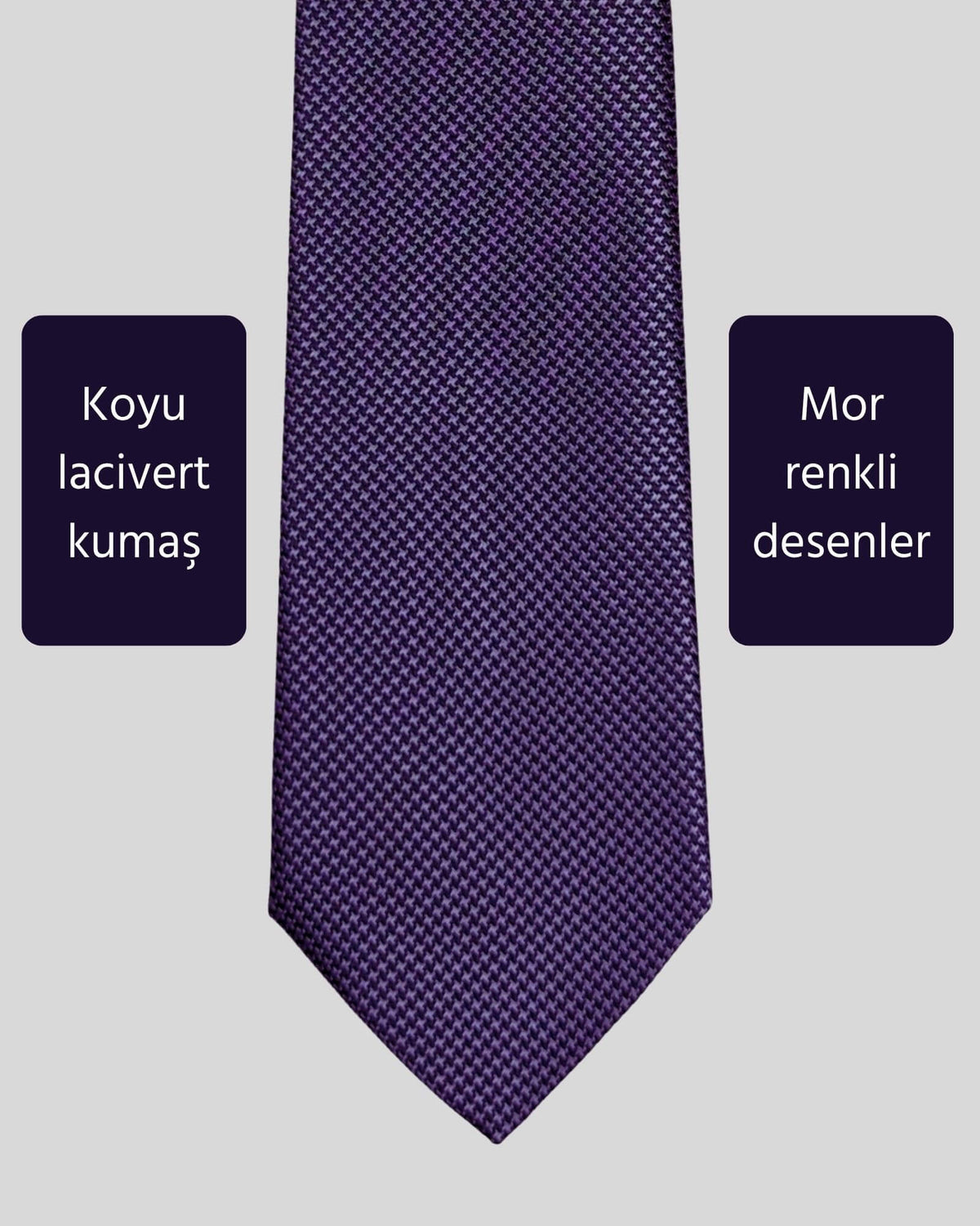 Kumovo mor desenli lacivert avukat kravatı