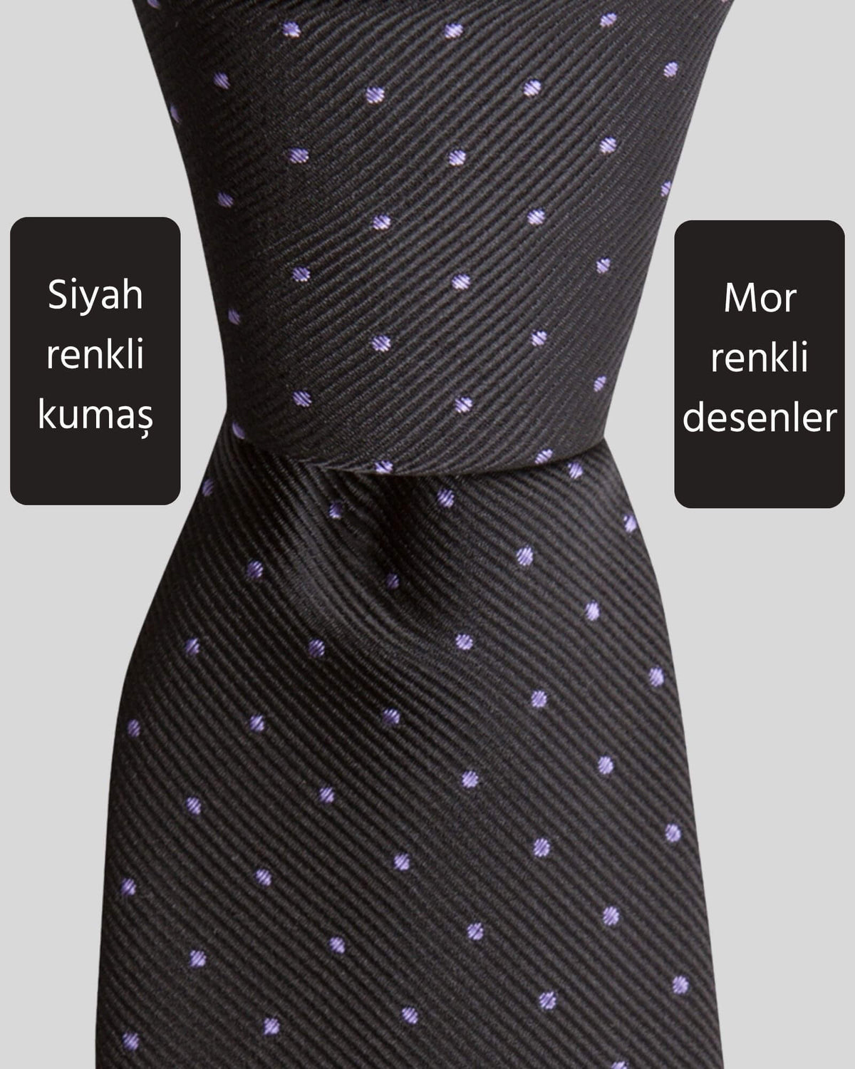 Kumovo klasik siyah avukat kravatı