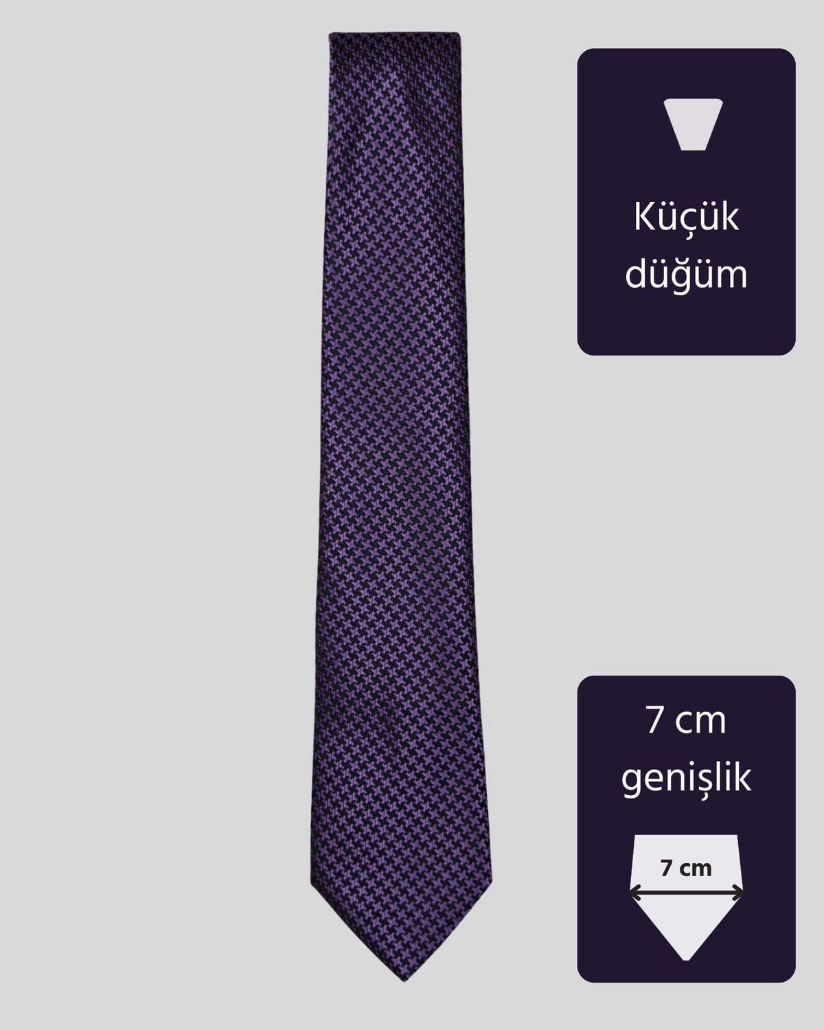 Kumovo siyah mor desenli kravat