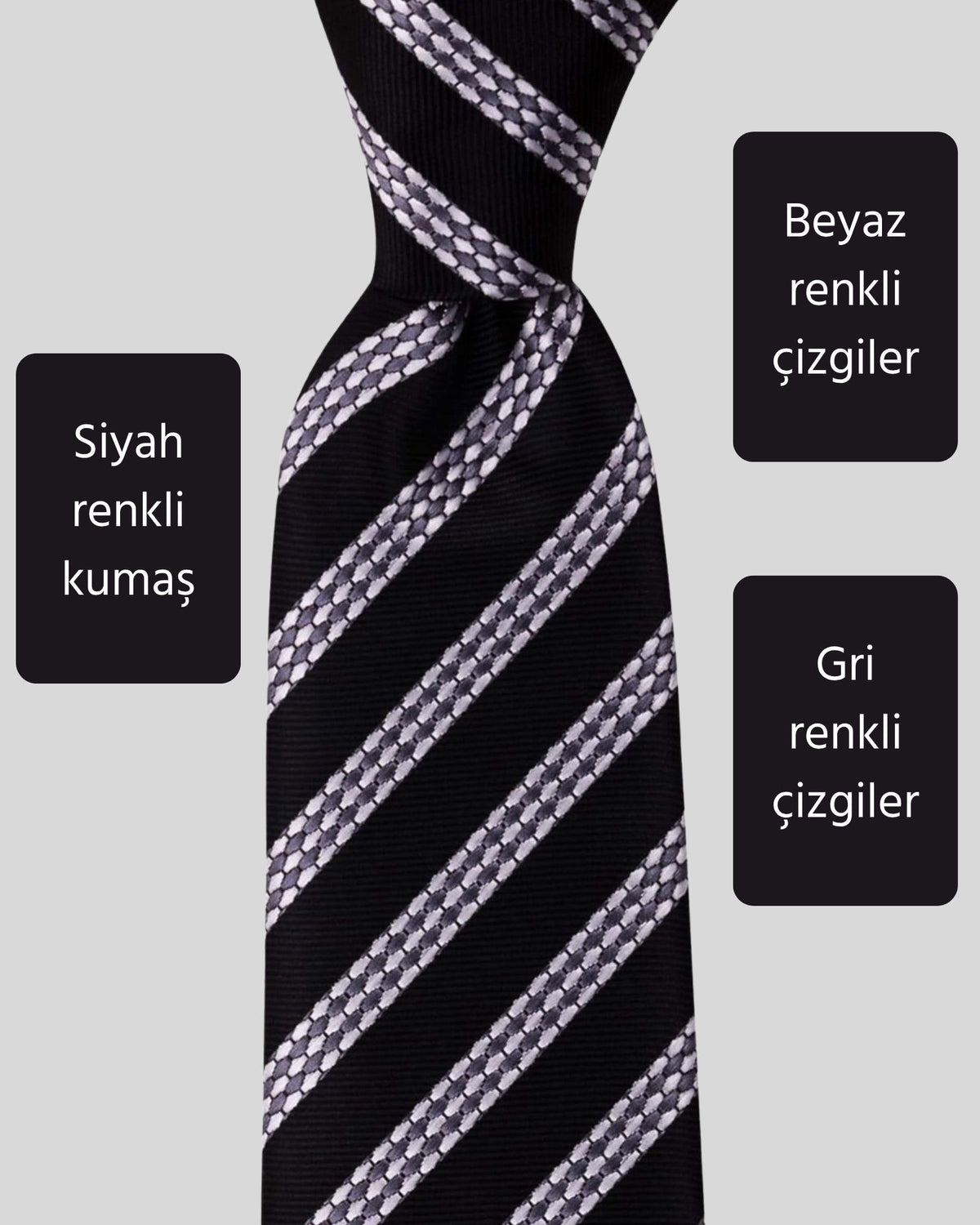 Kumovo siyah klasik avukat kravatı