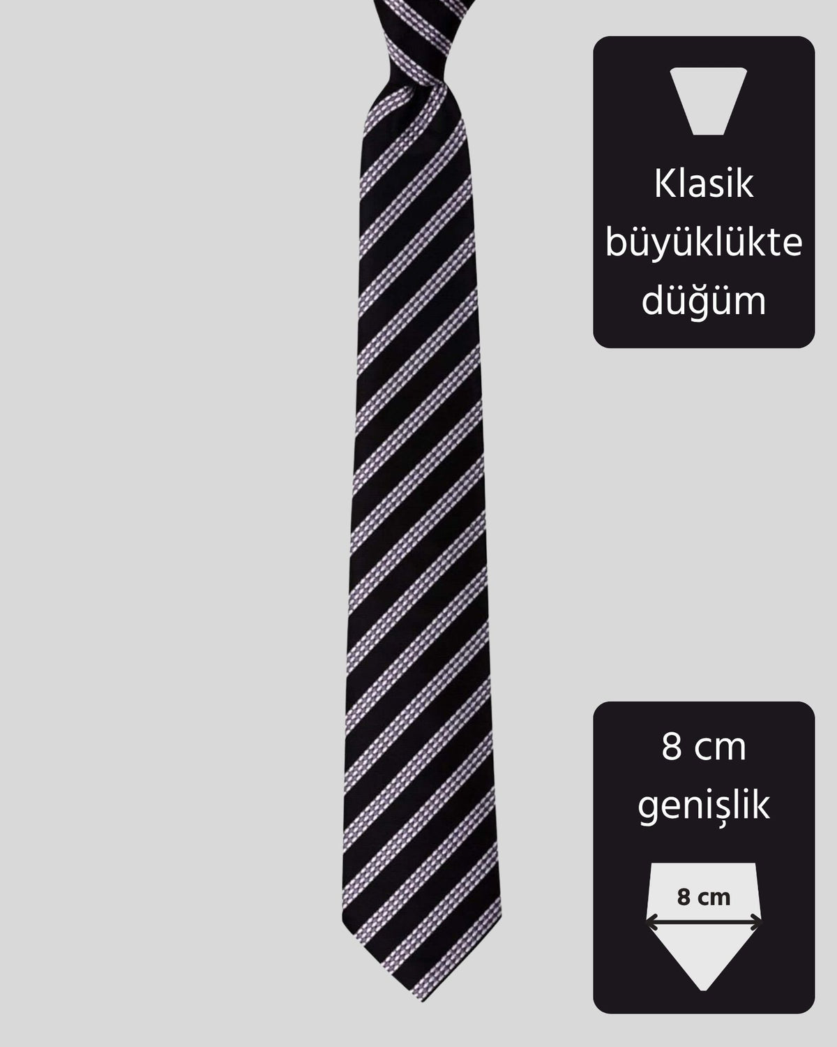 Kumovo siyah klasik öğretmen kravatı