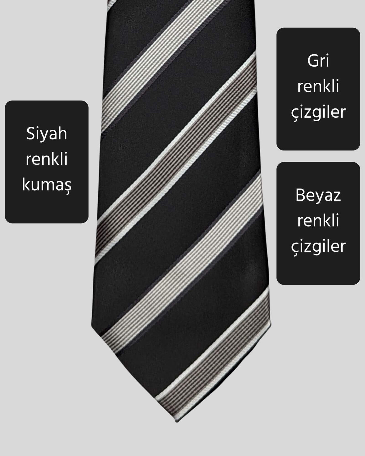 Kumovo saten siyah avukat kravatı
