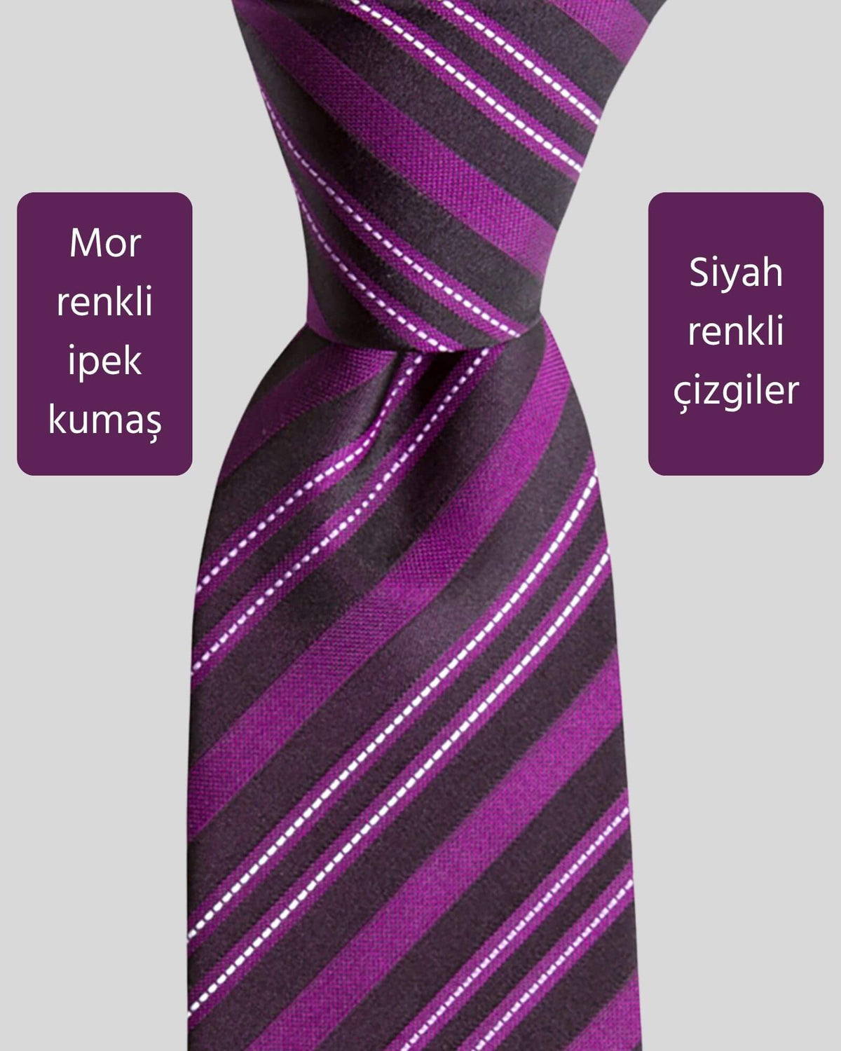 Kumovo fuşya ipek doktor kravatı