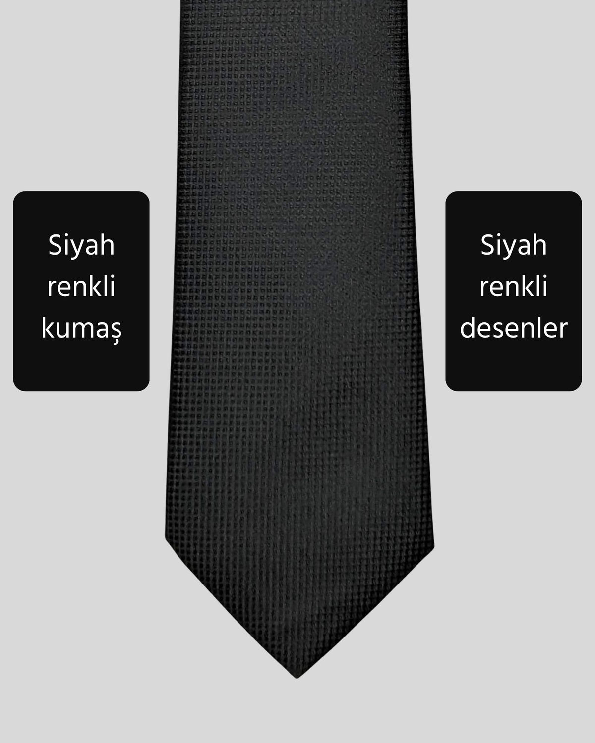 Kumovo siyah renkli genç avukat kravatı