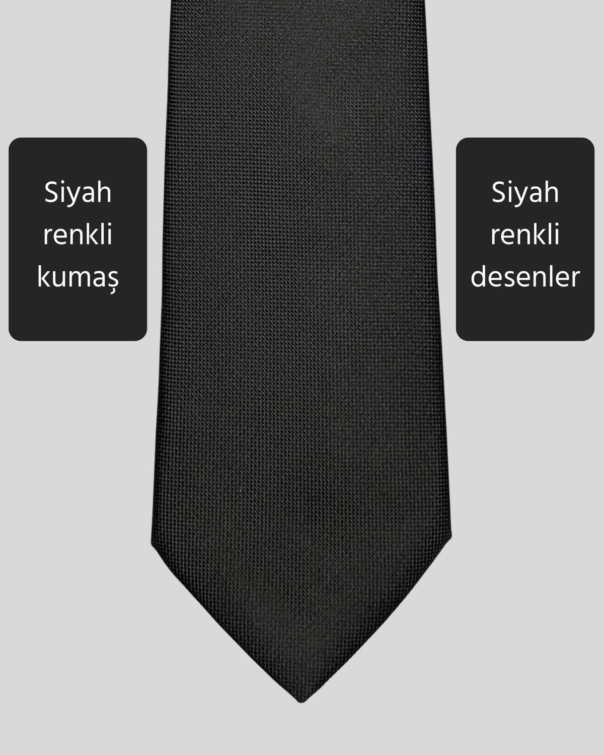 Kumovo düz siyah avukat kravatı
