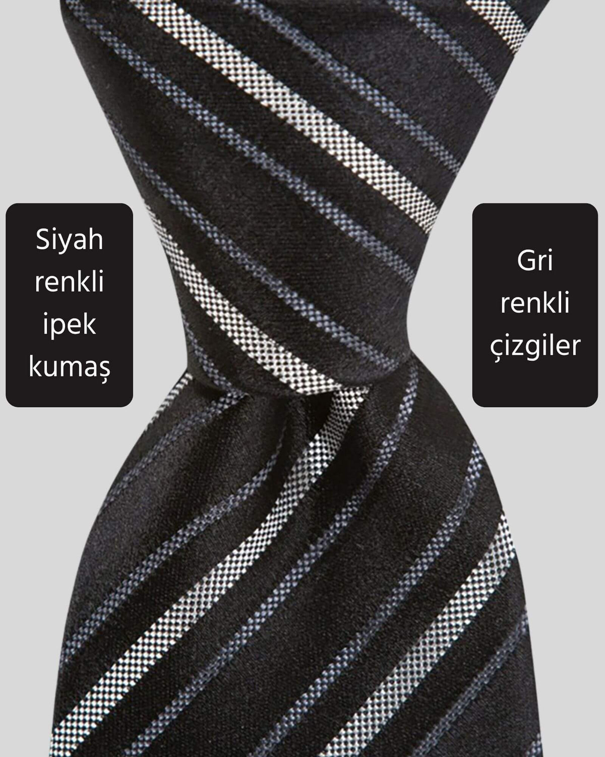 Kumovo siyah ipek kravat