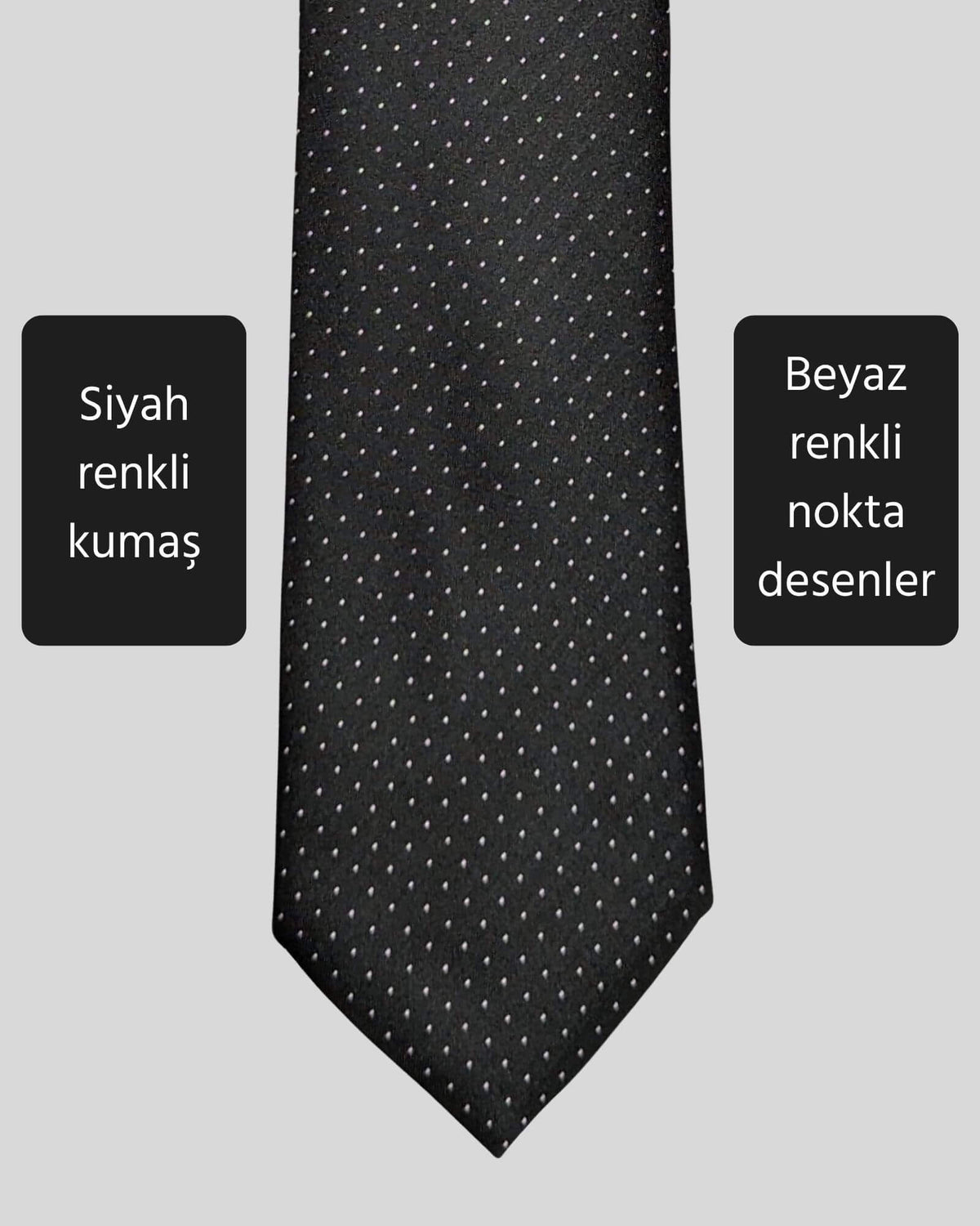 Kumovo ince siyah avukat kravatı