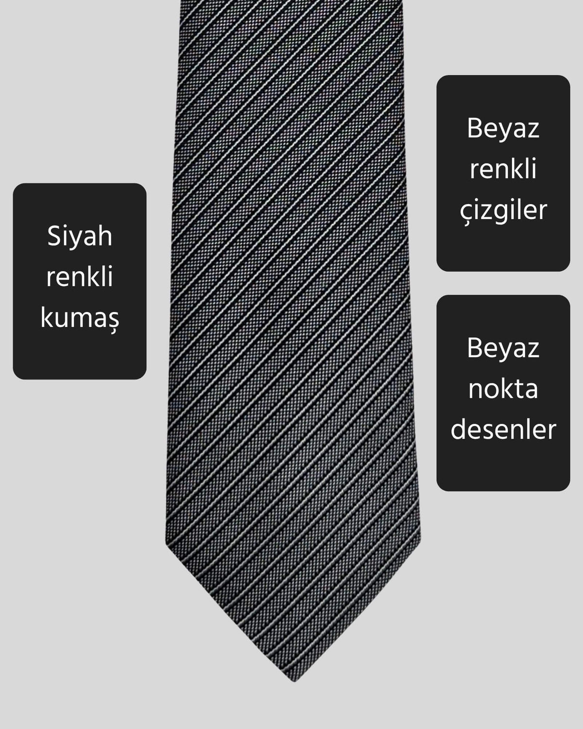 Kumovo ince siyah mikro kravat