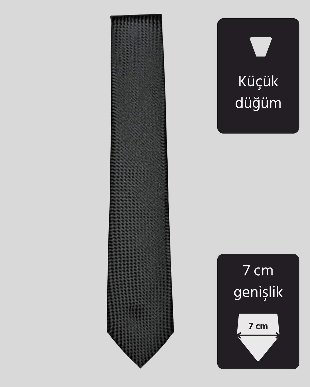 Kumovo siyah ince mezuniyet kravatı
