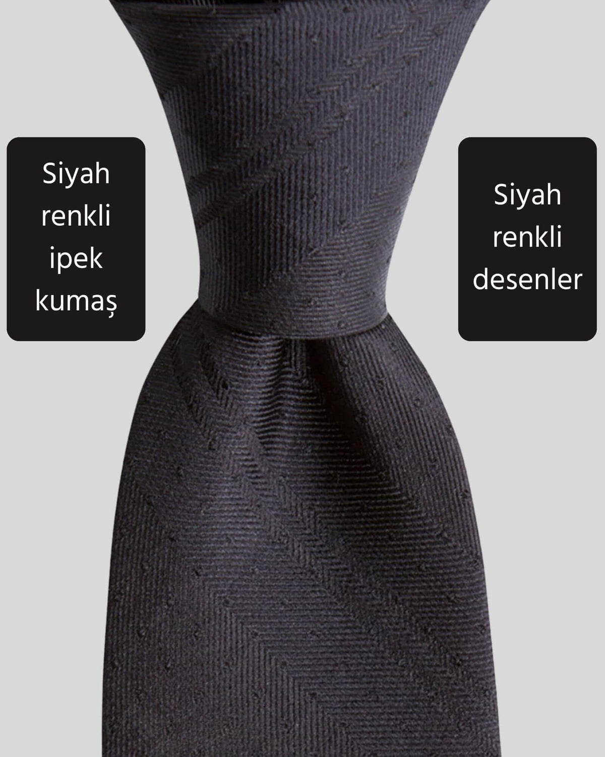 Kumovo siyah ipek doktor kravatı