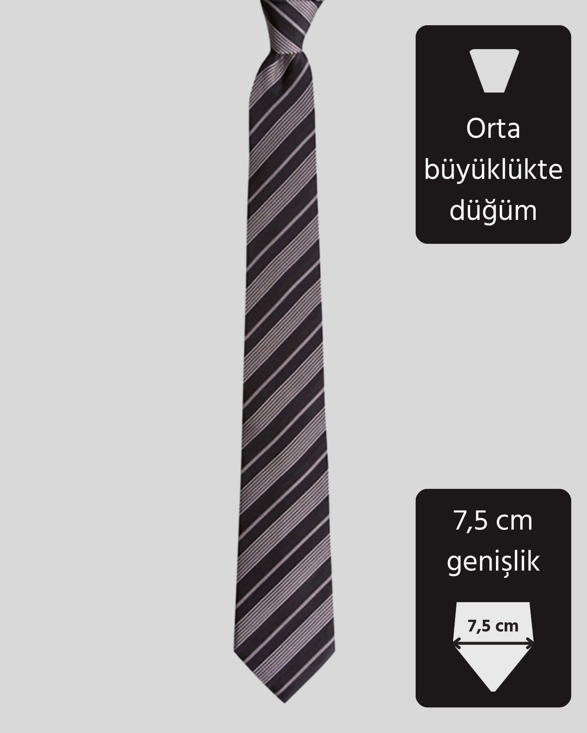 Kumovo siyah ipek avukat kravatı