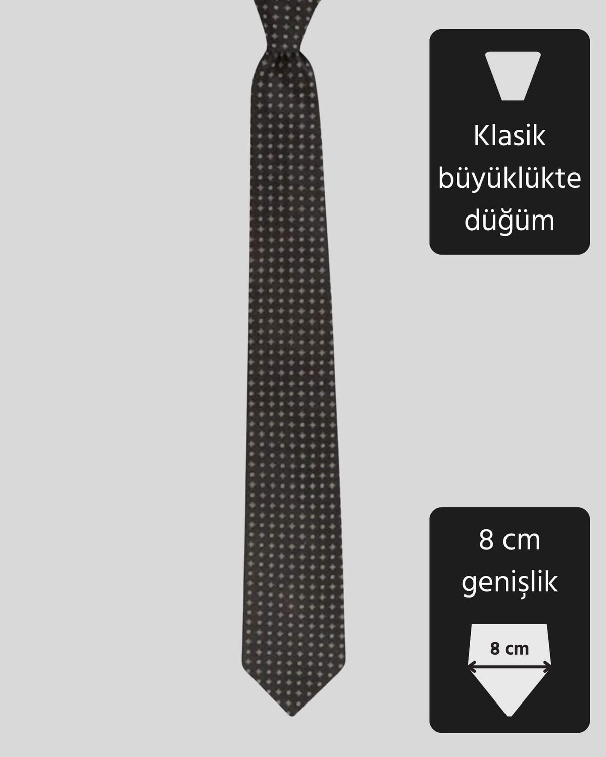 Kumovo siyah ipek avukat kravatı