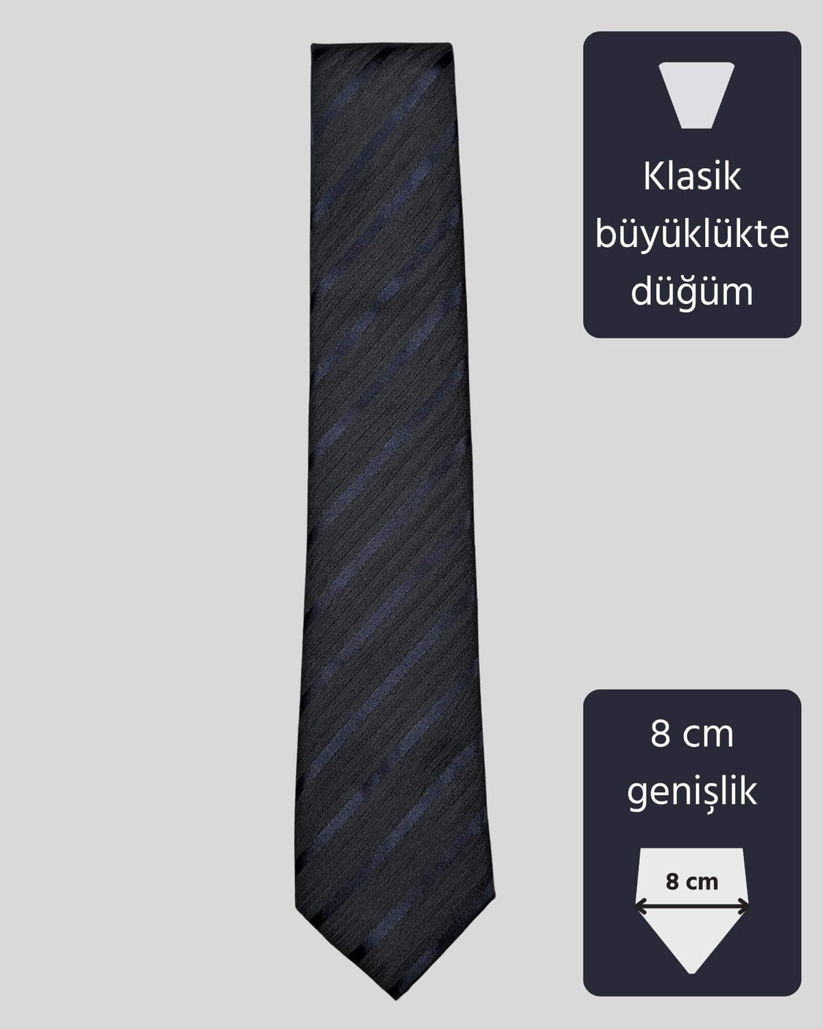 Kumovo klasik siyah avukat kravatı