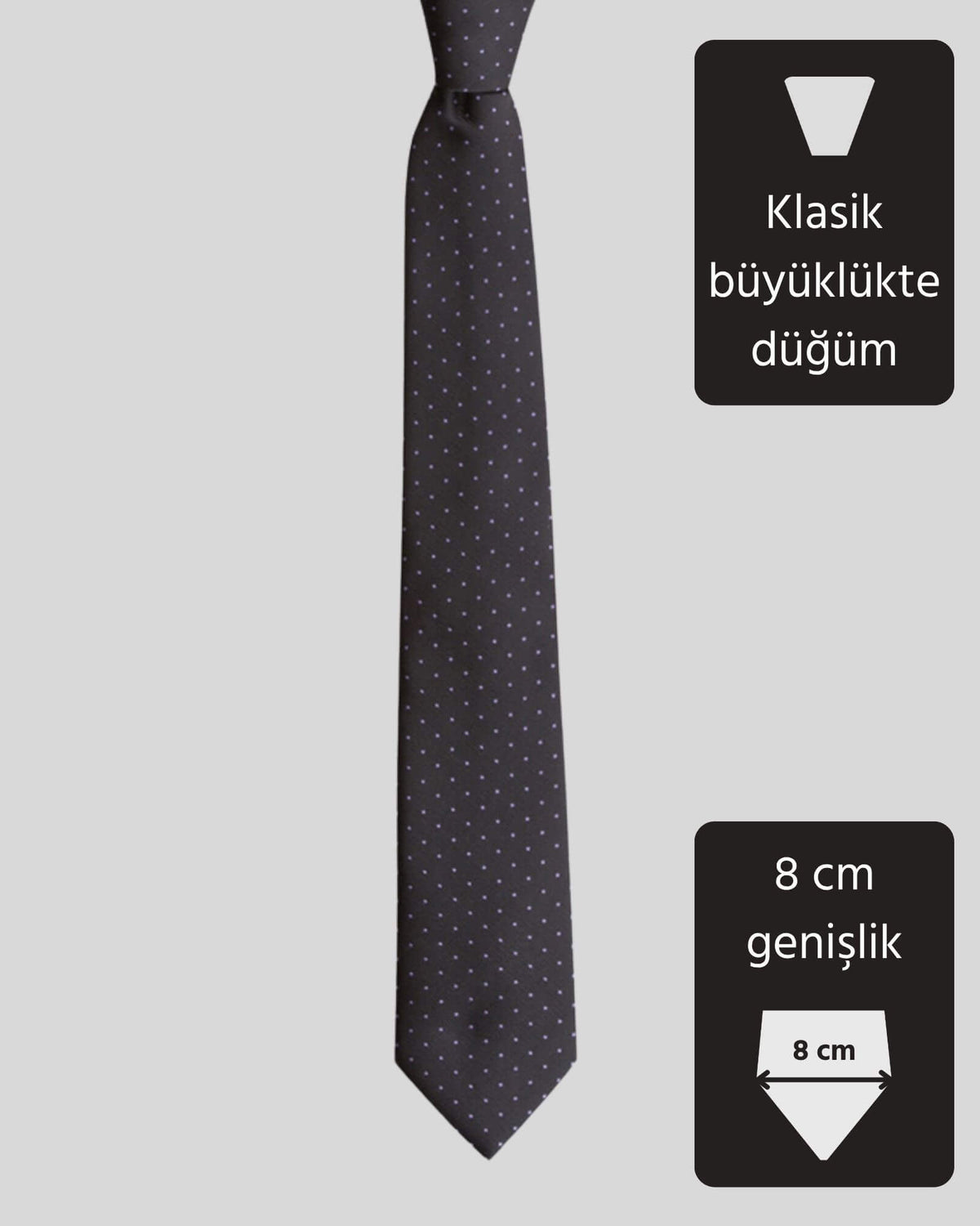 Kumovo klasik siyah memur kravatı