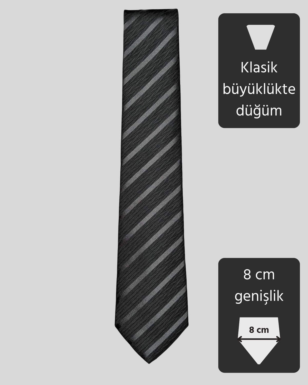 Kumovo klasik siyah bankacı kravatı