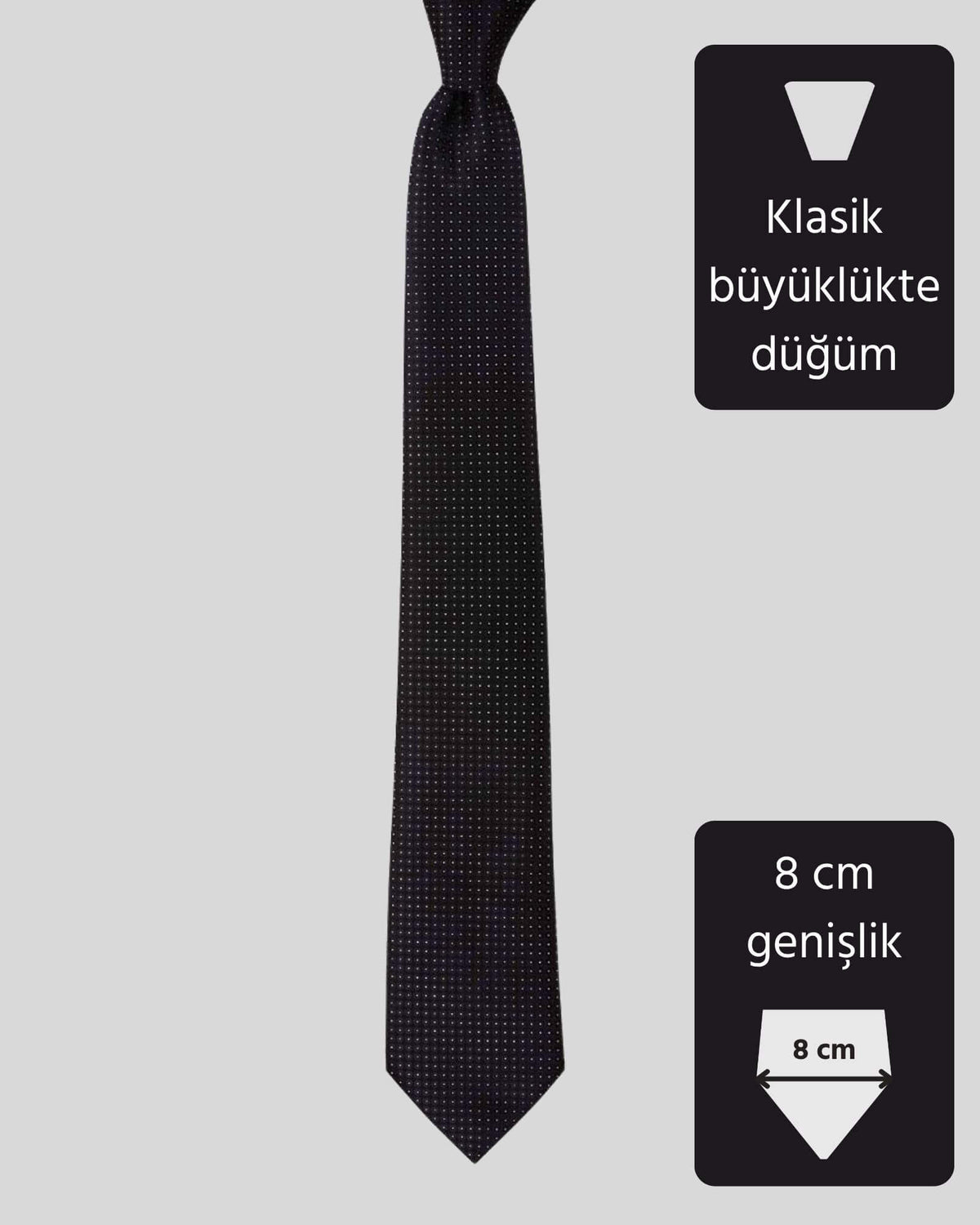 Kumovo siyah beyaz klasik  kravat