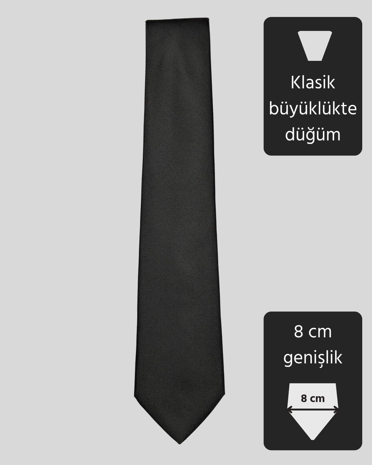 Kumovo düz siyah hakim kravatı