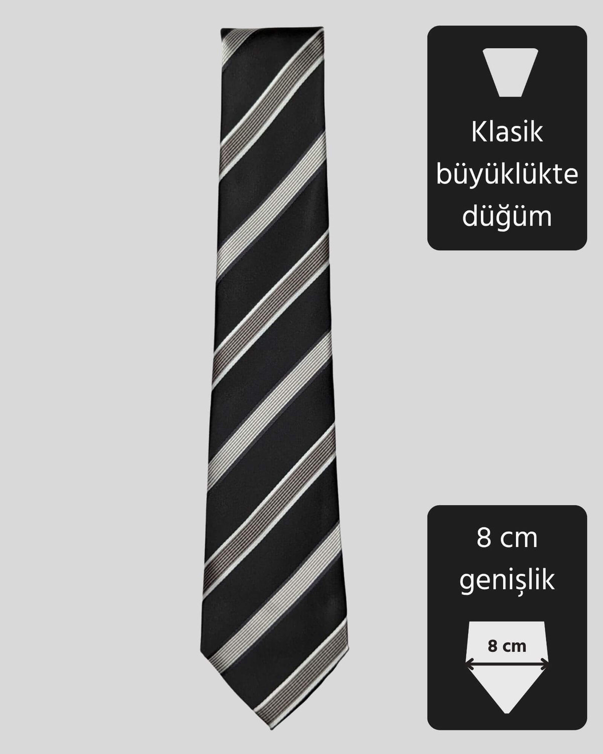Kumovo saten siyah öğretmen kravatı