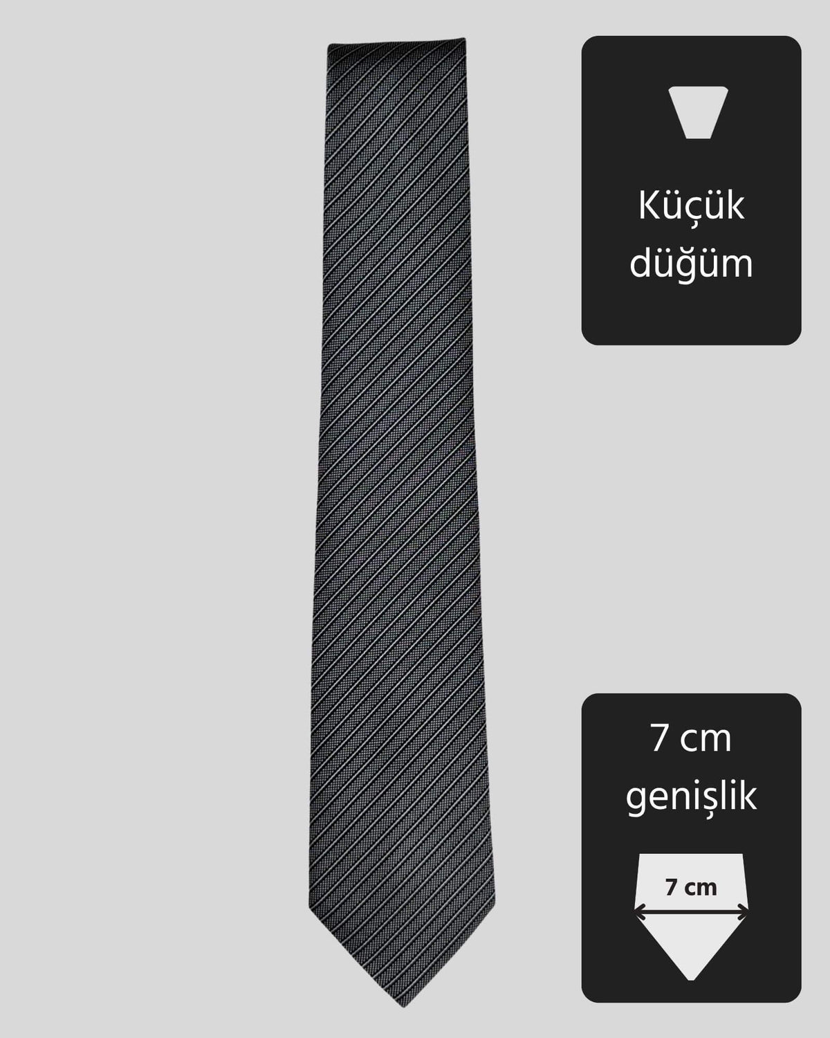 Kumovo ince siyah micro kravat