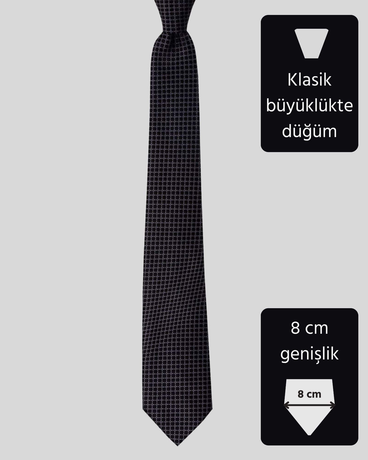 Kumovo klasik siyah öğretmen kravatı