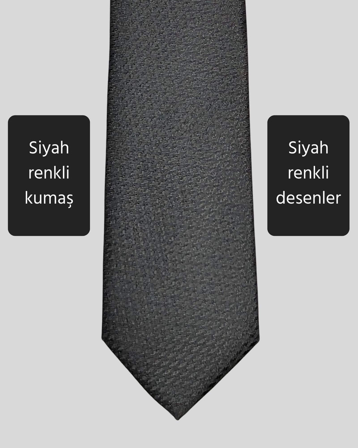 Kumovo siyah slim öğretmen kravatı