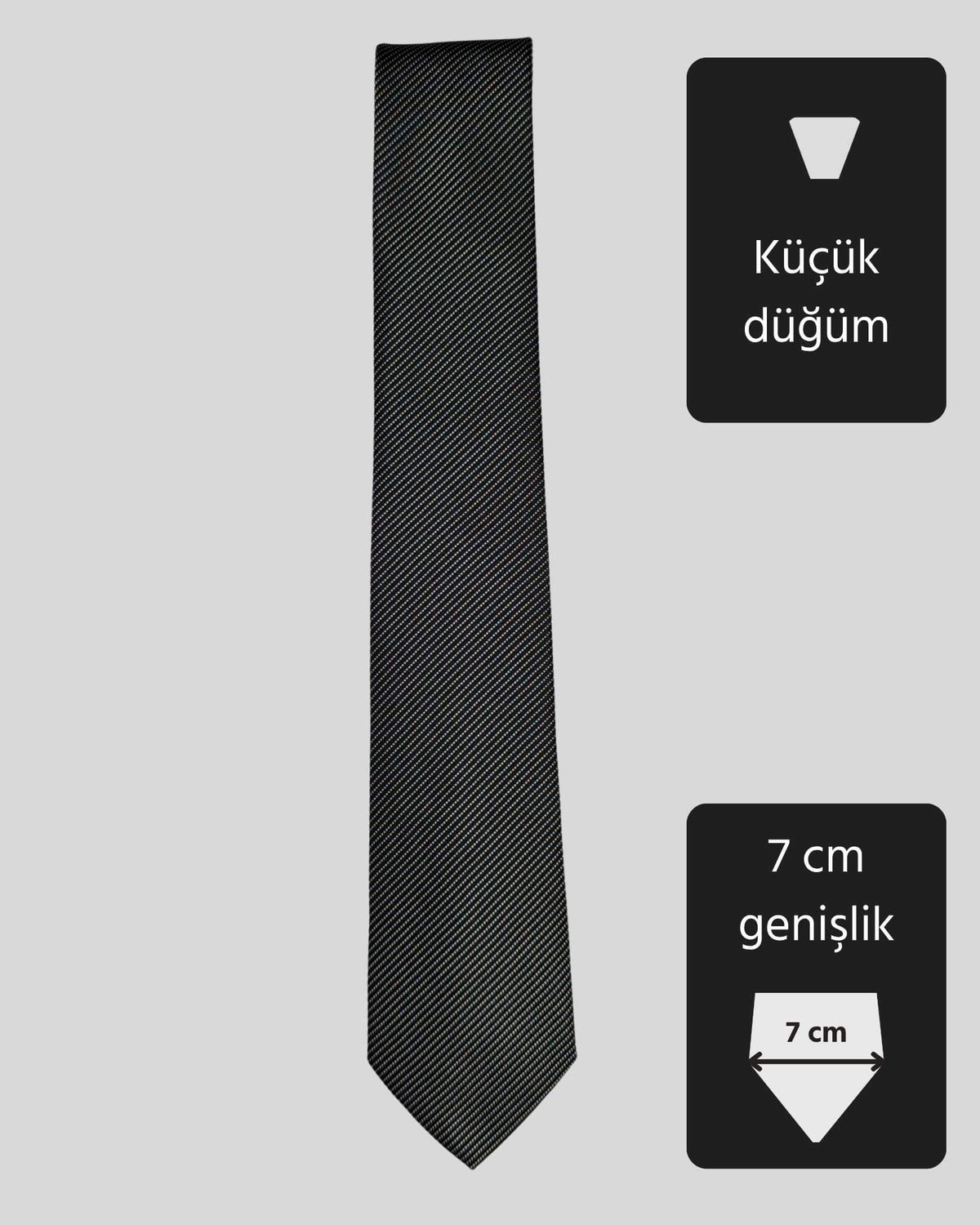 Kumovo siyah slim mezuniyet kravatı