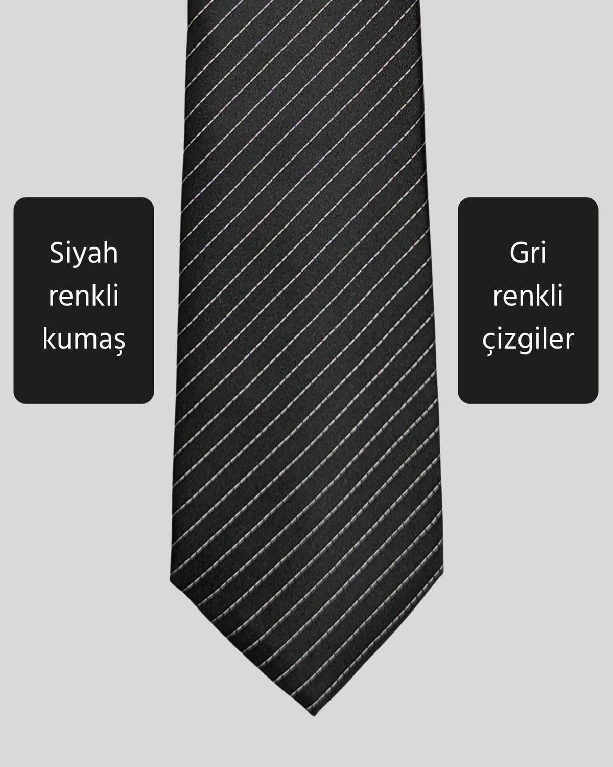 Kumovo ince siyah avukat kravatı