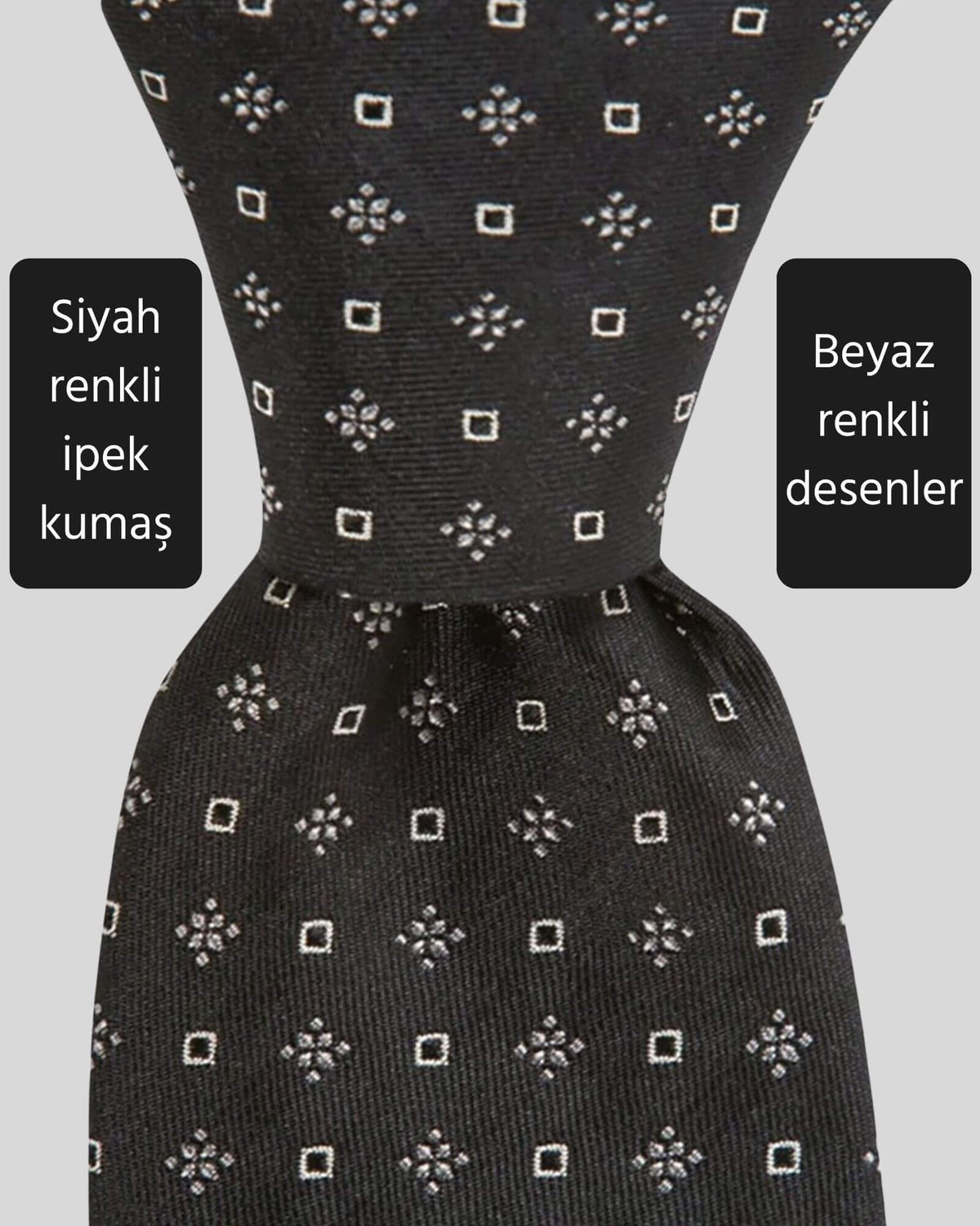 Kumovo siyah ipek doktor kravatı