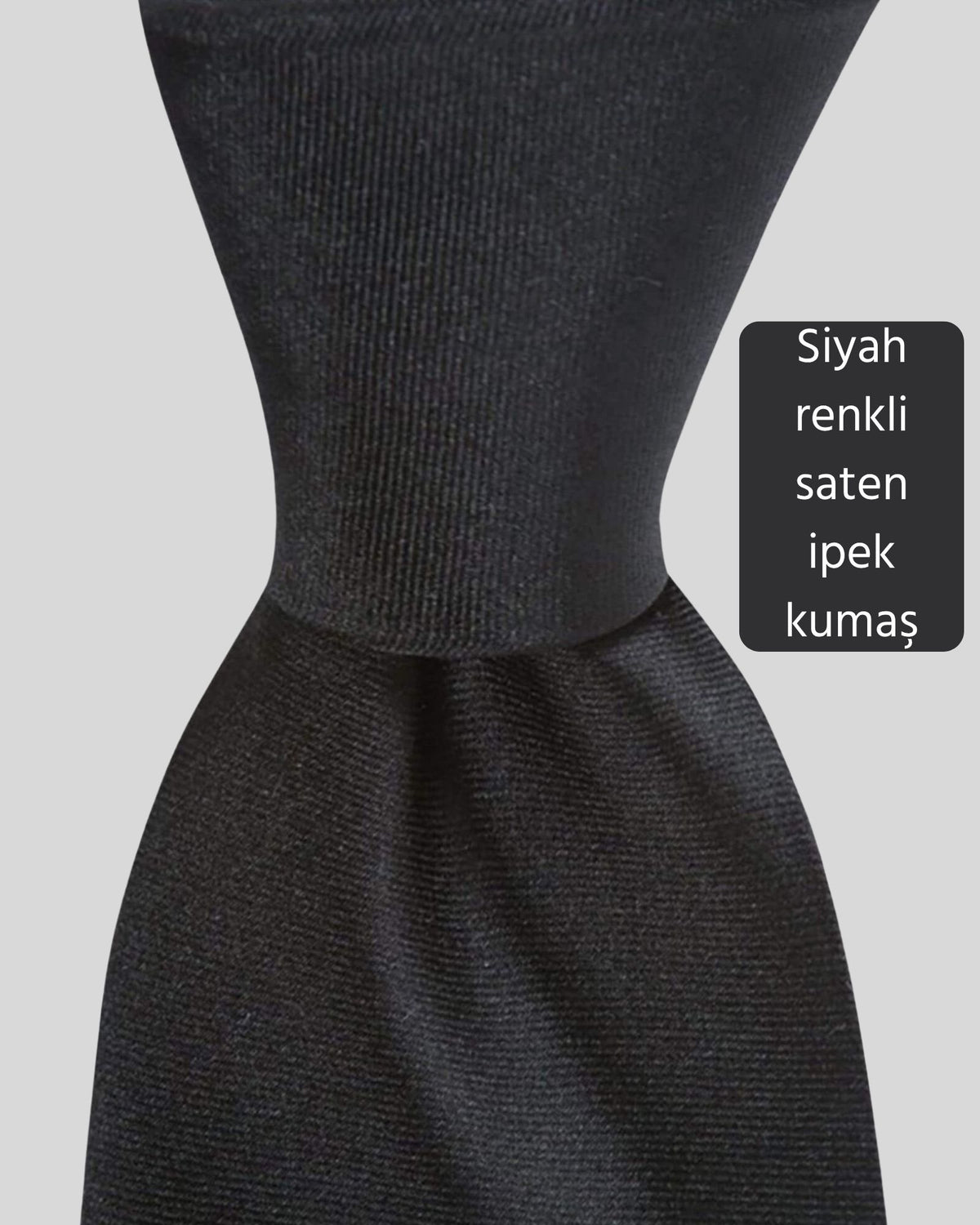 Kumovo siyah saten ipek kravat