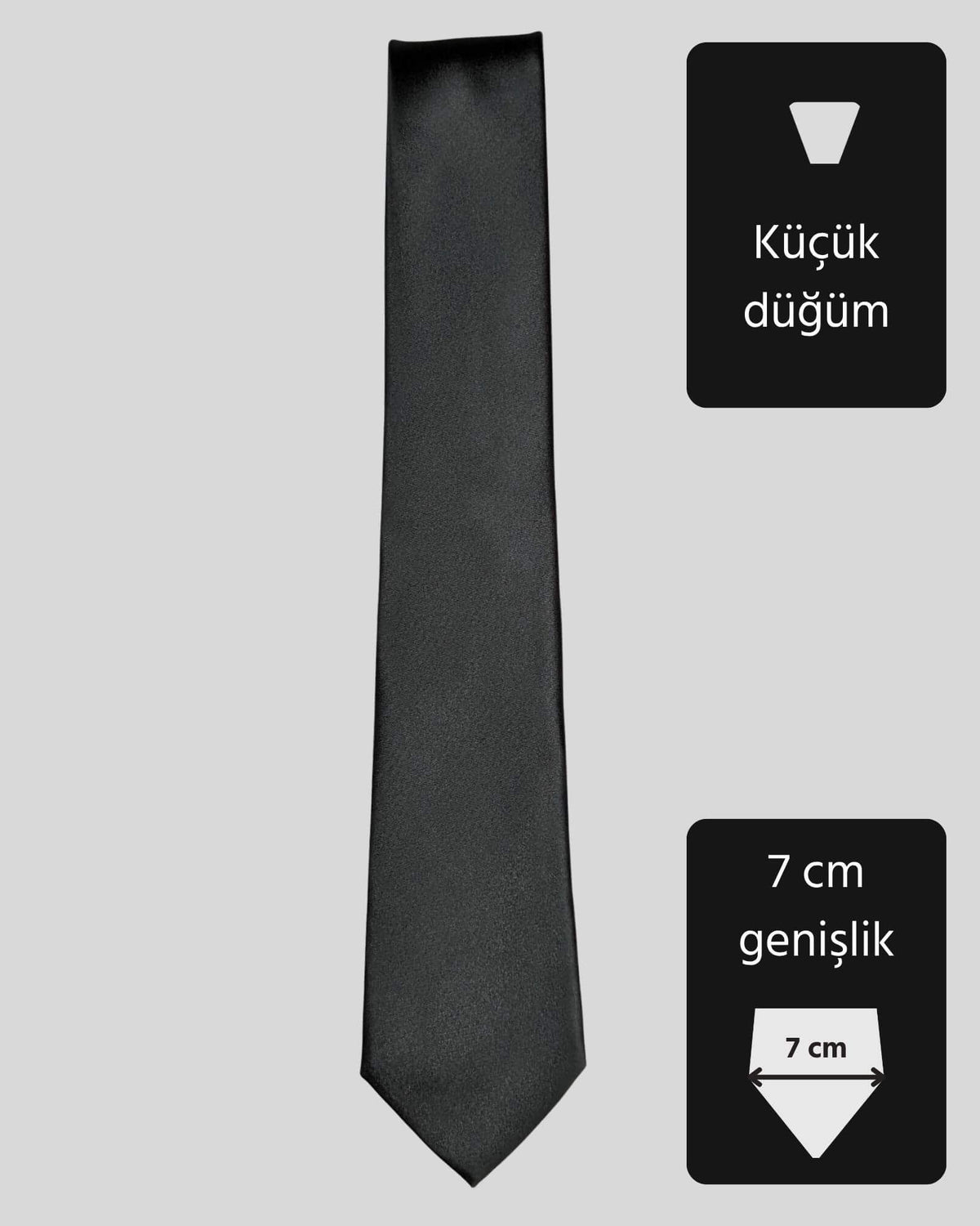 Kumovo siyah saten savcı kravatı