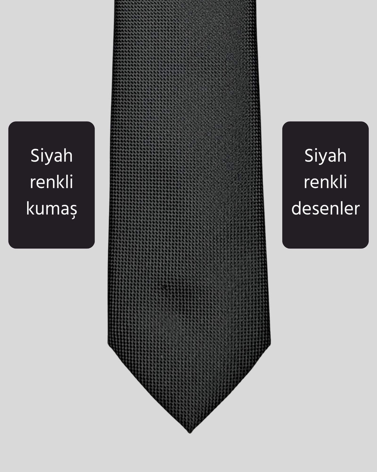 Kumovo siyah ince düğün kravatı
