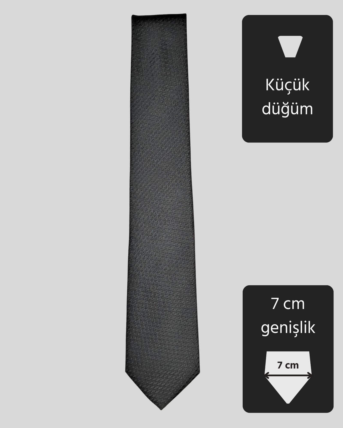 Kumovo siyah slim düğün kravatı