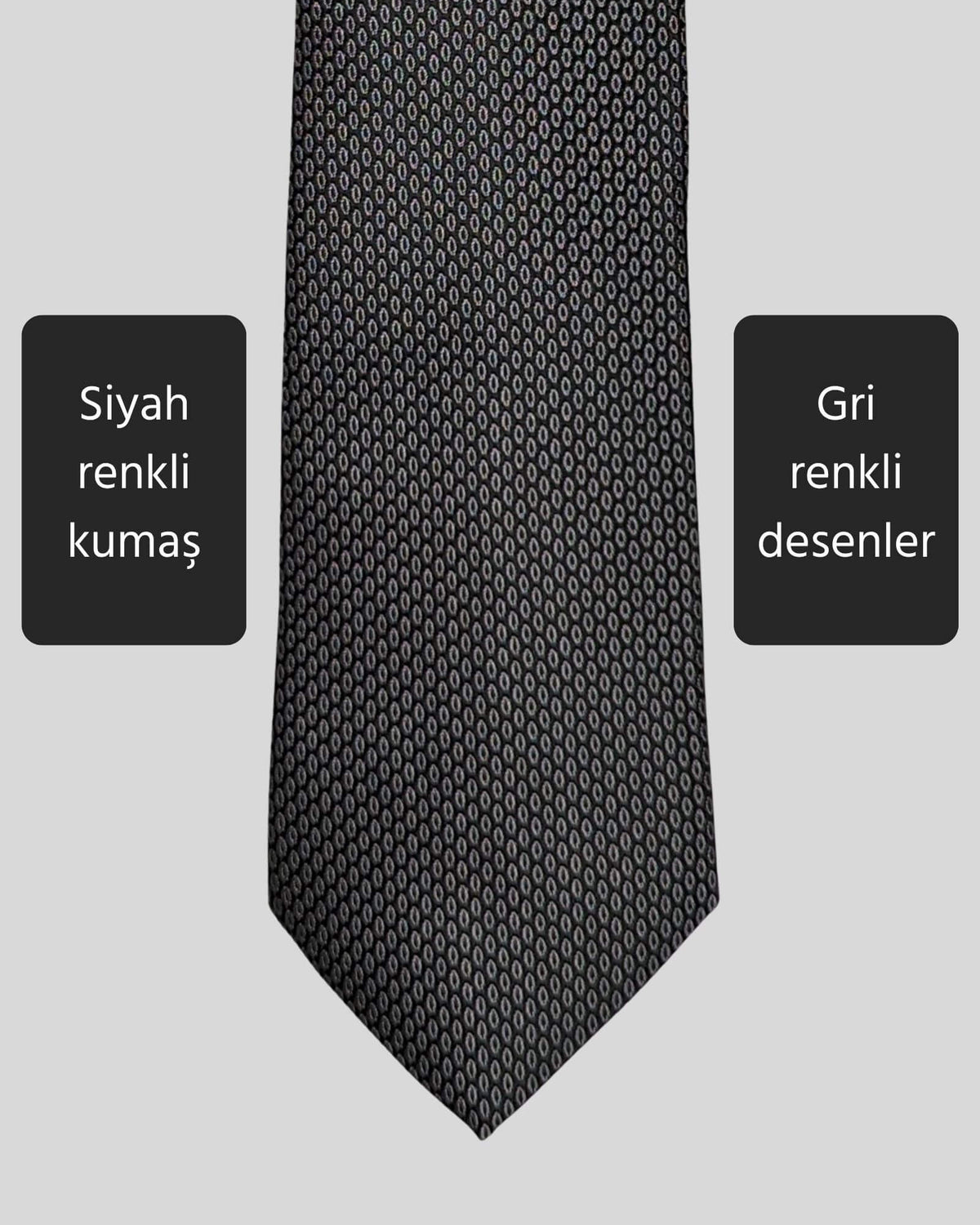Kumovo ince siyah yönetici kravatı