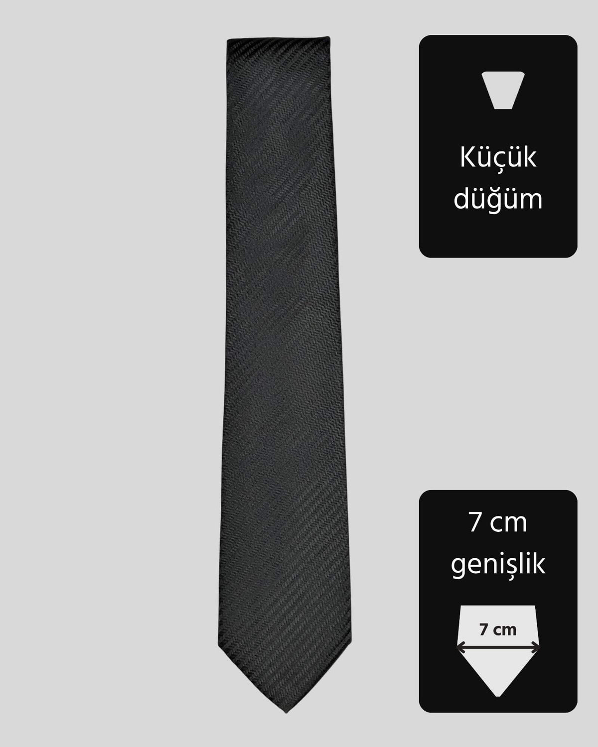 Kumovo ince siyah öğretmen kravatı