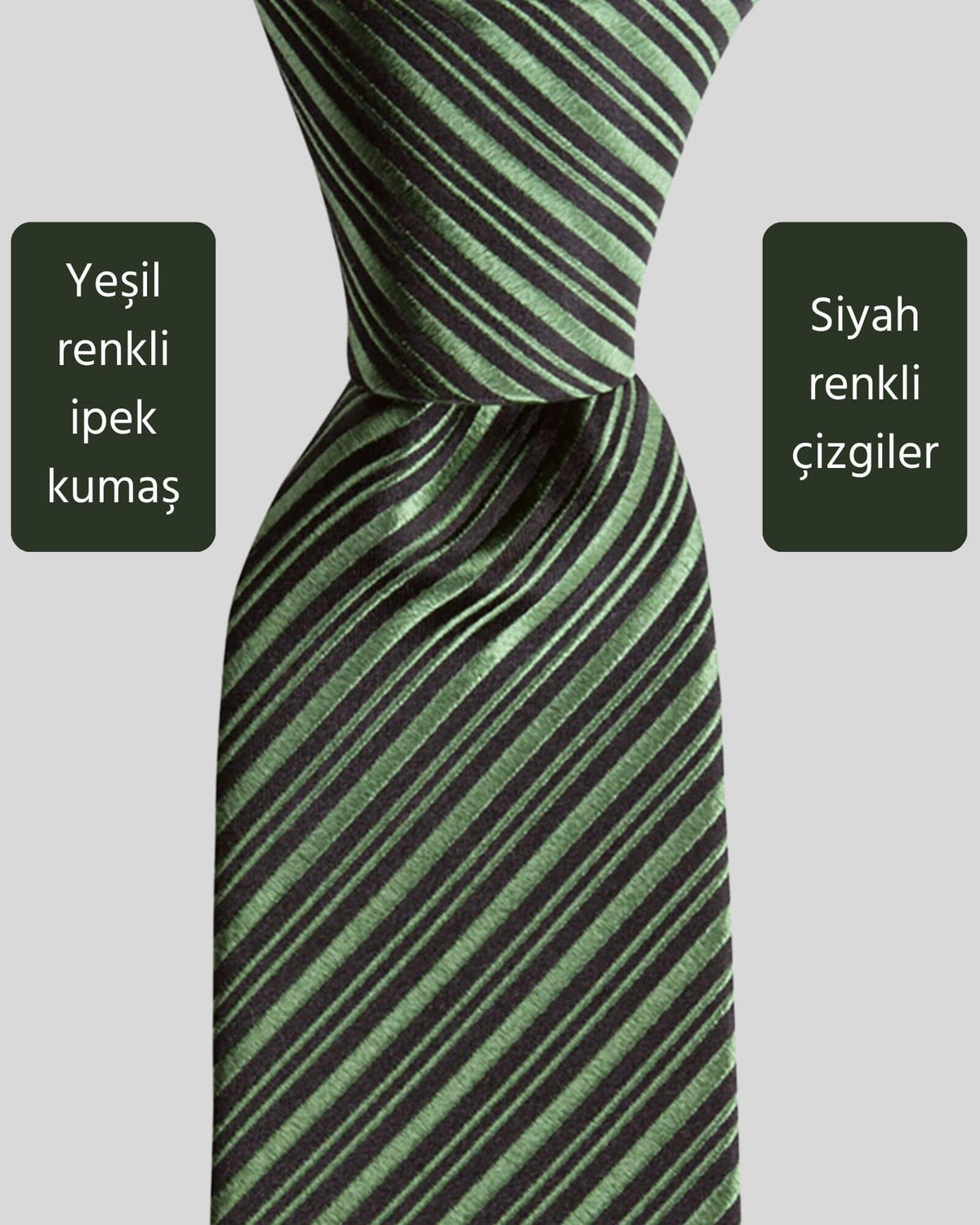 Kumovo yeşil ipek kravat