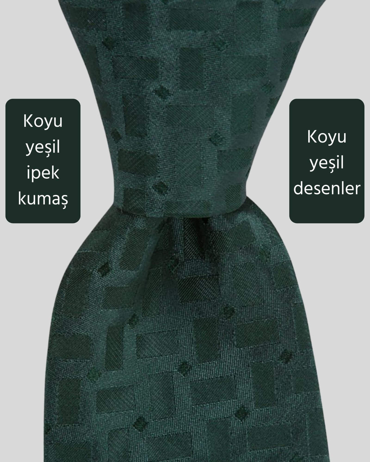Kumovo koyu yeşil ipek kravat