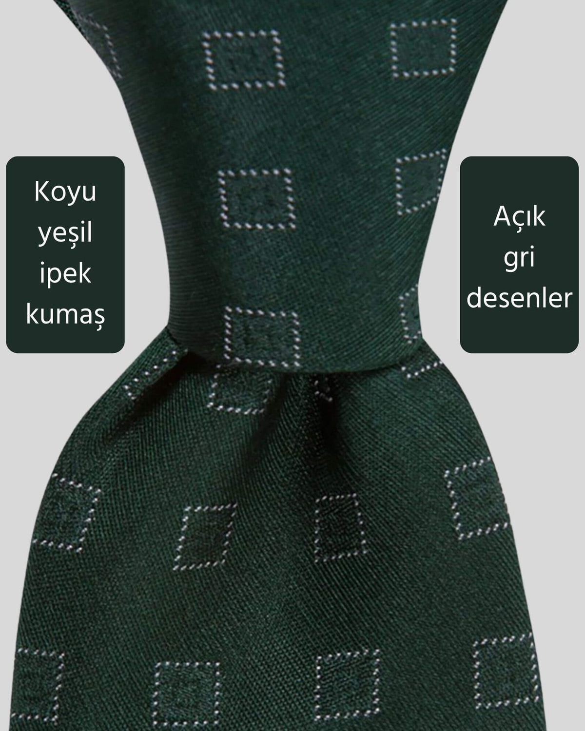 Kumovo yeşil ipek kravat