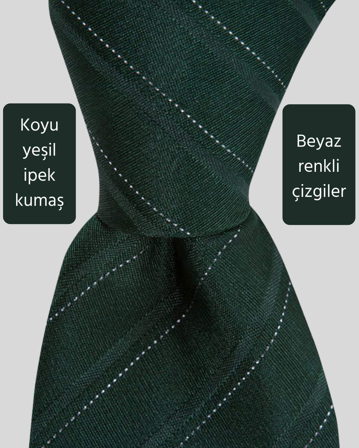 Kumovo koyu yeşil ipek avukat kravatı