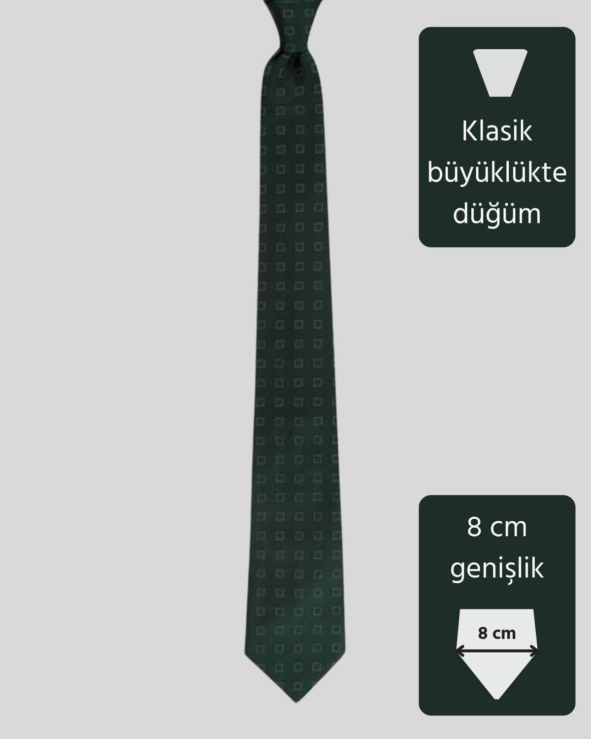 Kumovo klasik yeşil ipek kravat
