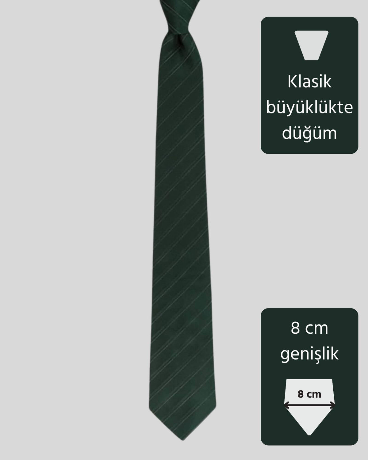 Kumovo koyu yeşil ipek hakim kravatı