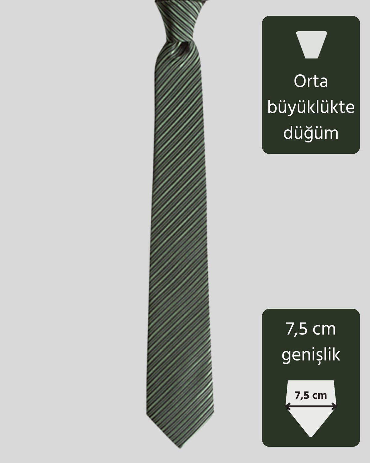 Kumovo koyu yeşil ipek kravat