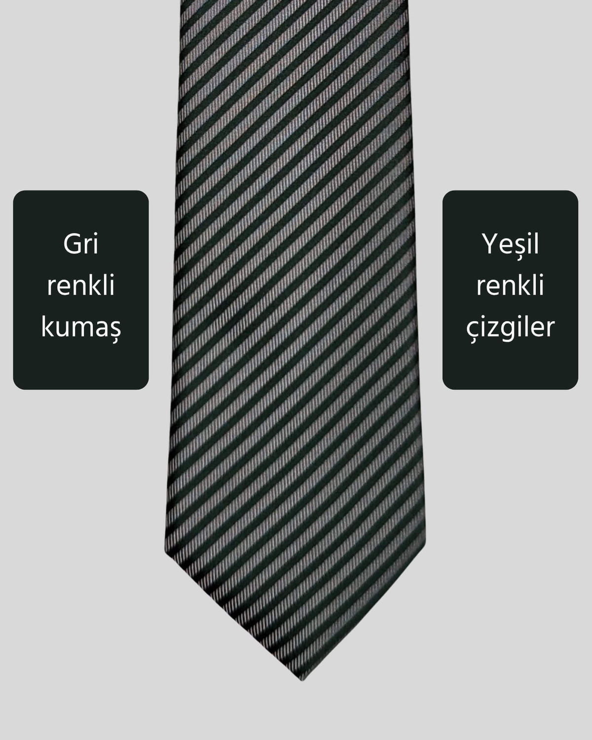 Kumovo yeşil gri slim kravat