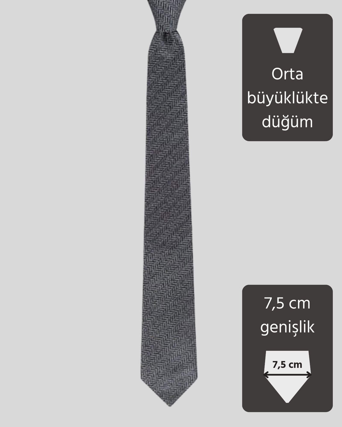 Kumovo gri yün savcı kravatı