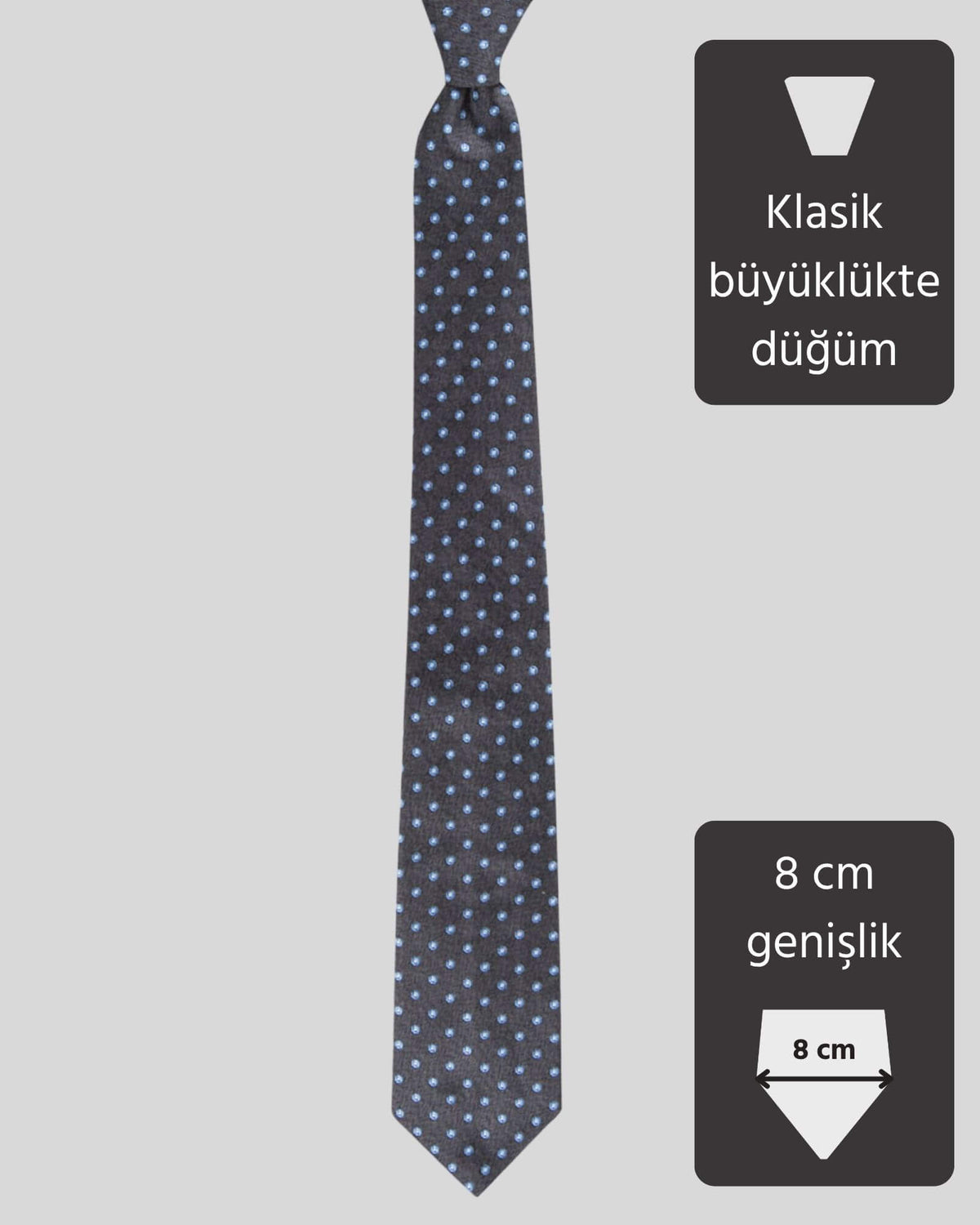 Kumovo gri yün ipek doktor kravatı