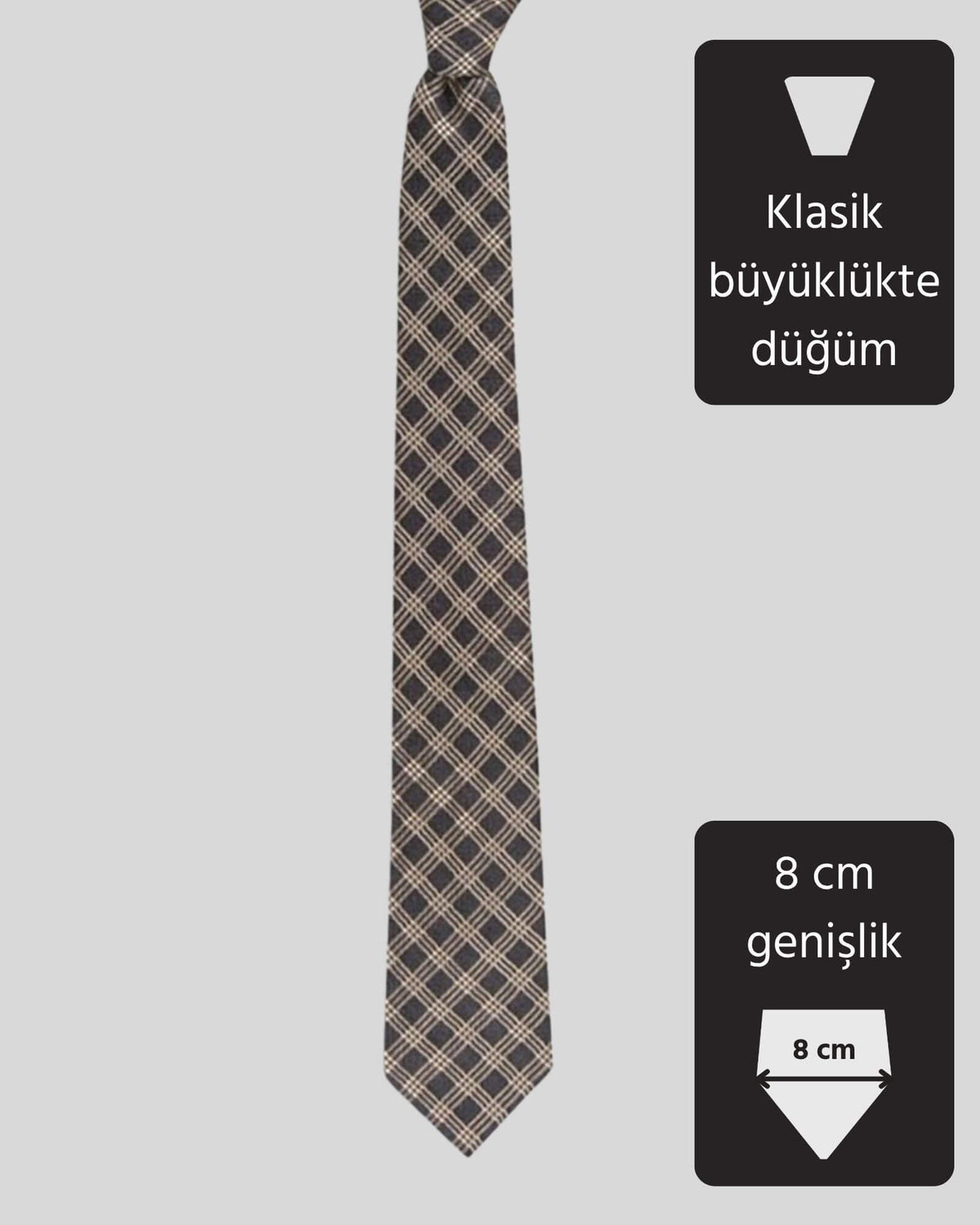 Kumovo yün ipek gri kışlık kravat