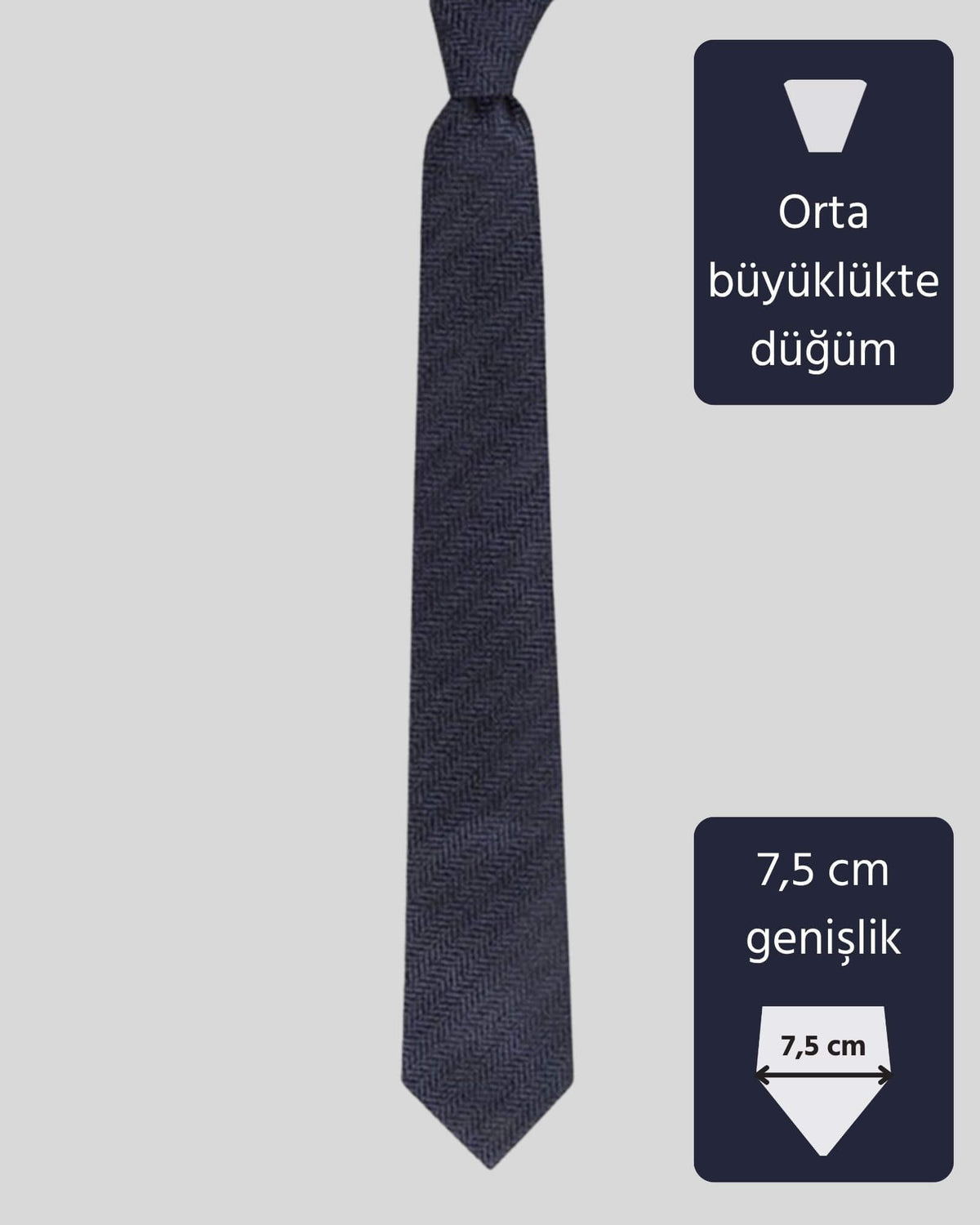 Kumovo yünlü lacivert savcı kravatı