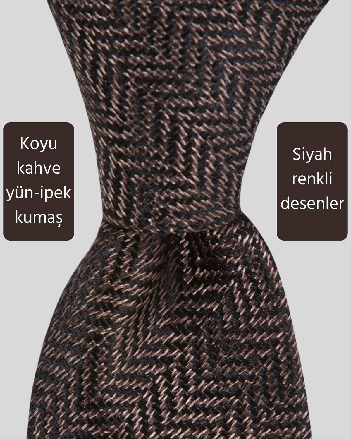 Kumovo kahverengi yün kravat